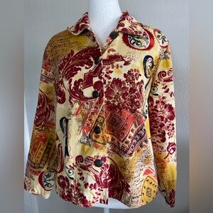 Vintage Medium Womens Button Down Blouse‎